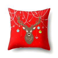 HKM-298707 Customizable Christmas Pillowcase with Digital Print Design - 45cm x 45cm, White Polyester Backing