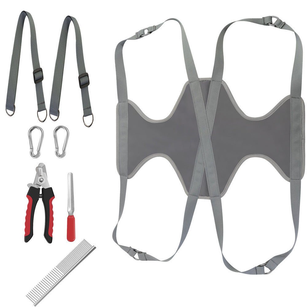 HKM-298835 Pet Grooming Hammock for Cats and Dogs with Nail Clippers and Trimmer Set