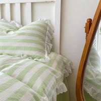 HKM-299155 Cotton Double-Layer Gauze Quilt Cover Set with Lace Weaving in Multiple Colors