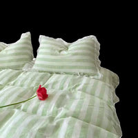 HKM-299155 Cotton Double-Layer Gauze Quilt Cover Set with Lace Weaving in Multiple Colors