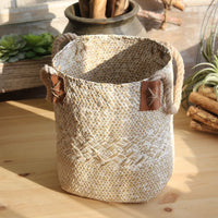 HKM-299155 Hand Woven Seagrass Basket for Fruits, Vegetables, and Storage
