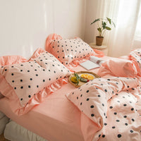 HKM-299155 Korean Heart Shape Quilt Cover Set - 4-Piece Bedding in Customizable Colors