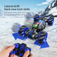 HKM-299155 Remote Control Twist Car with Gesture Induction, Lights, and Music - 2.4GHz Dual Remote Stunt Car for Outdoor Fun