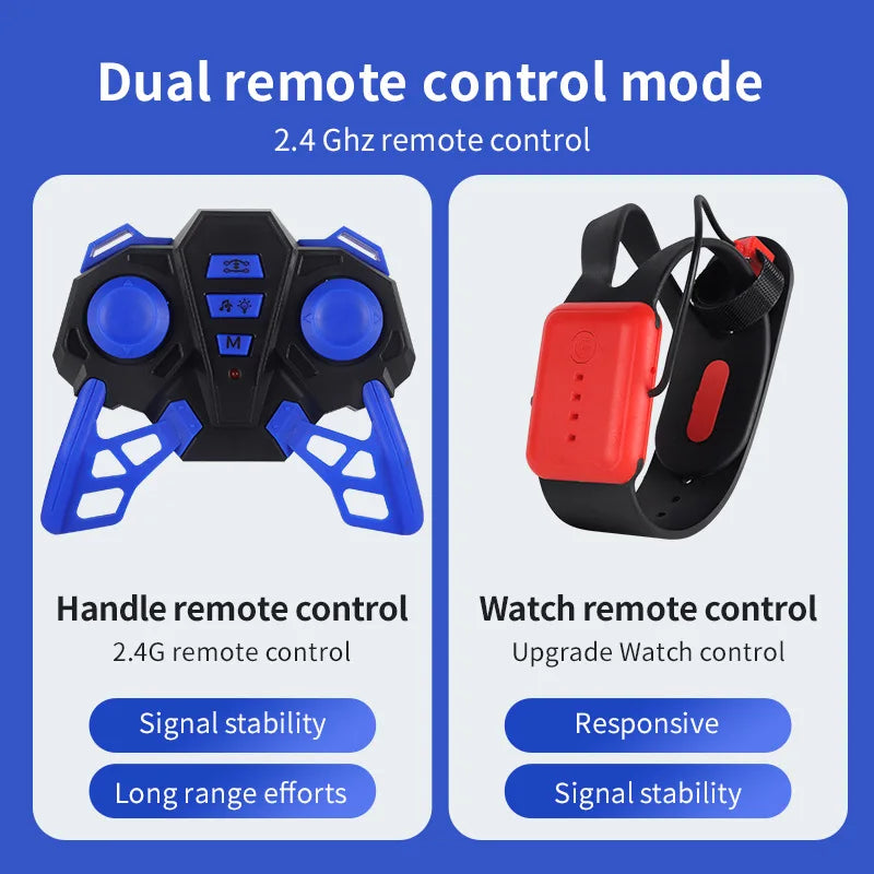 HKM-299155 Remote Control Twist Car with Gesture Induction, Lights, and Music - 2.4GHz Dual Remote Stunt Car for Outdoor Fun