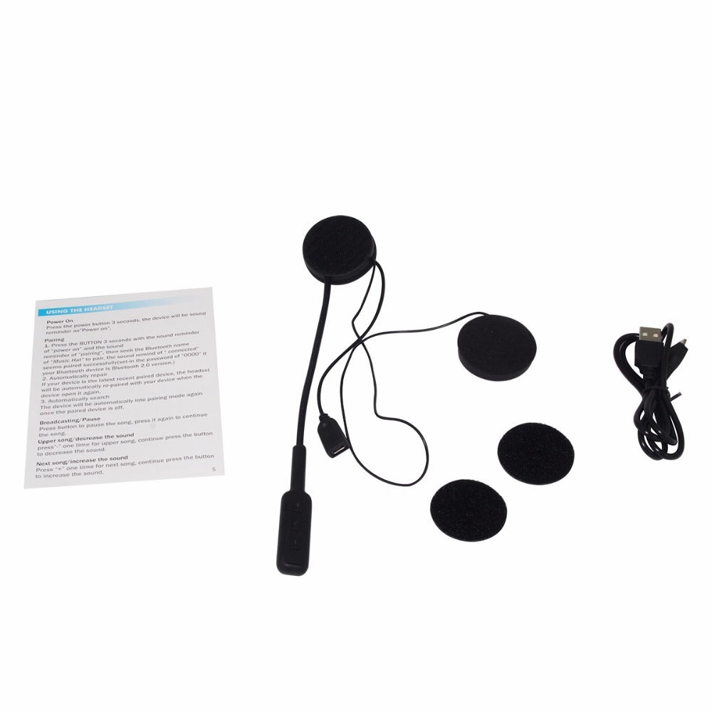 HKM-299219 Bluetooth Helmet Headset for Motorcycle with Hands-free Function and Stereo Music Playback