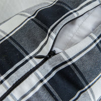 HKM-299283 Black and White Checkered Polyester Cotton Pillowcase for Sofa and Bedroom Use