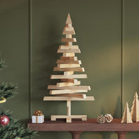 HKM-299283 Natural Solid Wood Christmas Tree with Adjustable Branches - 90 cm