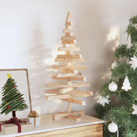 HKM-299283 Natural Solid Wood Christmas Tree with Adjustable Branches - 90 cm