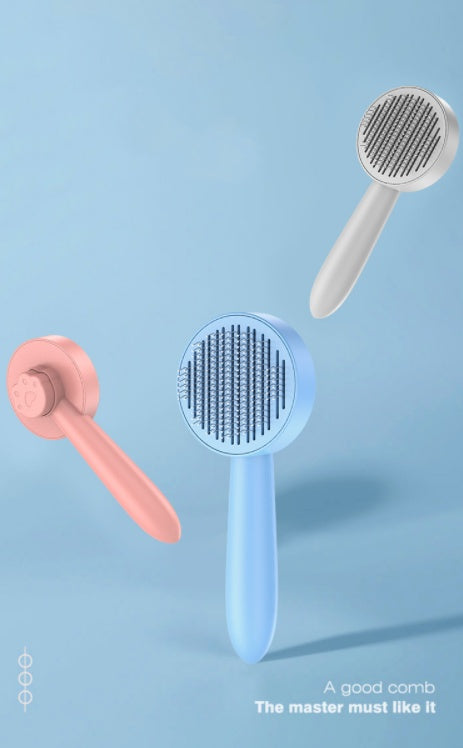 HKM-299411 Long Hair Pet Comb for Cats and Dogs - 178 Steel Needle Design with Protective Tips for Effective Shedding Control