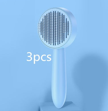 HKM-299411 Long Hair Pet Comb for Cats and Dogs - 178 Steel Needle Design with Protective Tips for Effective Shedding Control