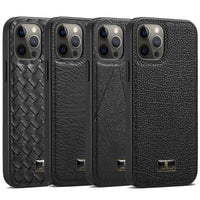HKM-299411 Premium PU Leather Back Cover for Apple Phones - Handmade & Simple Design