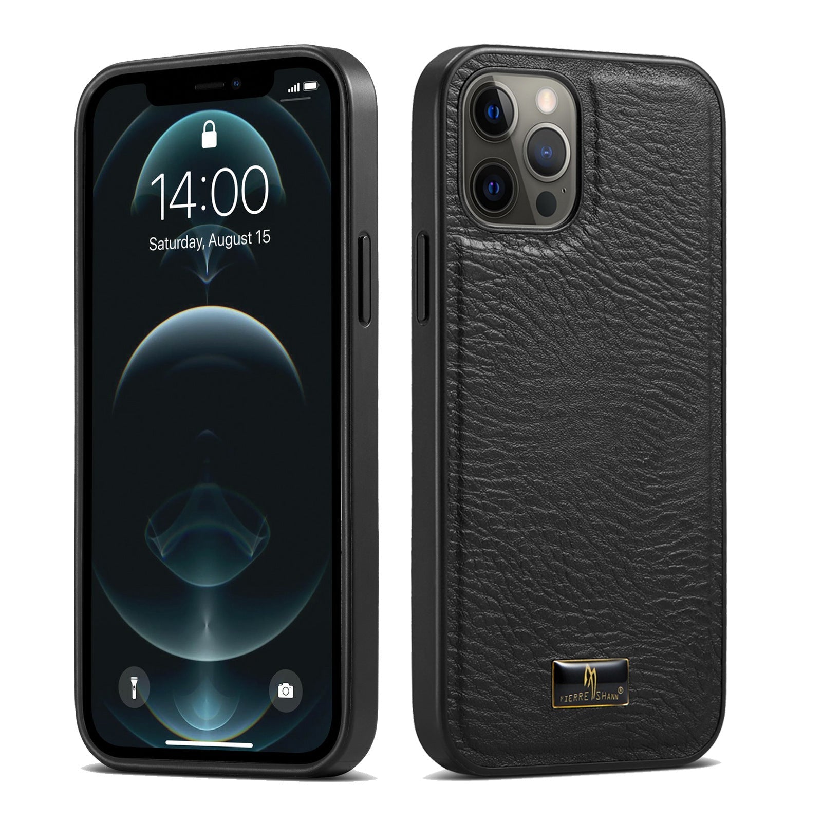 HKM-299411 Premium PU Leather Back Cover for Apple Phones - Handmade & Simple Design