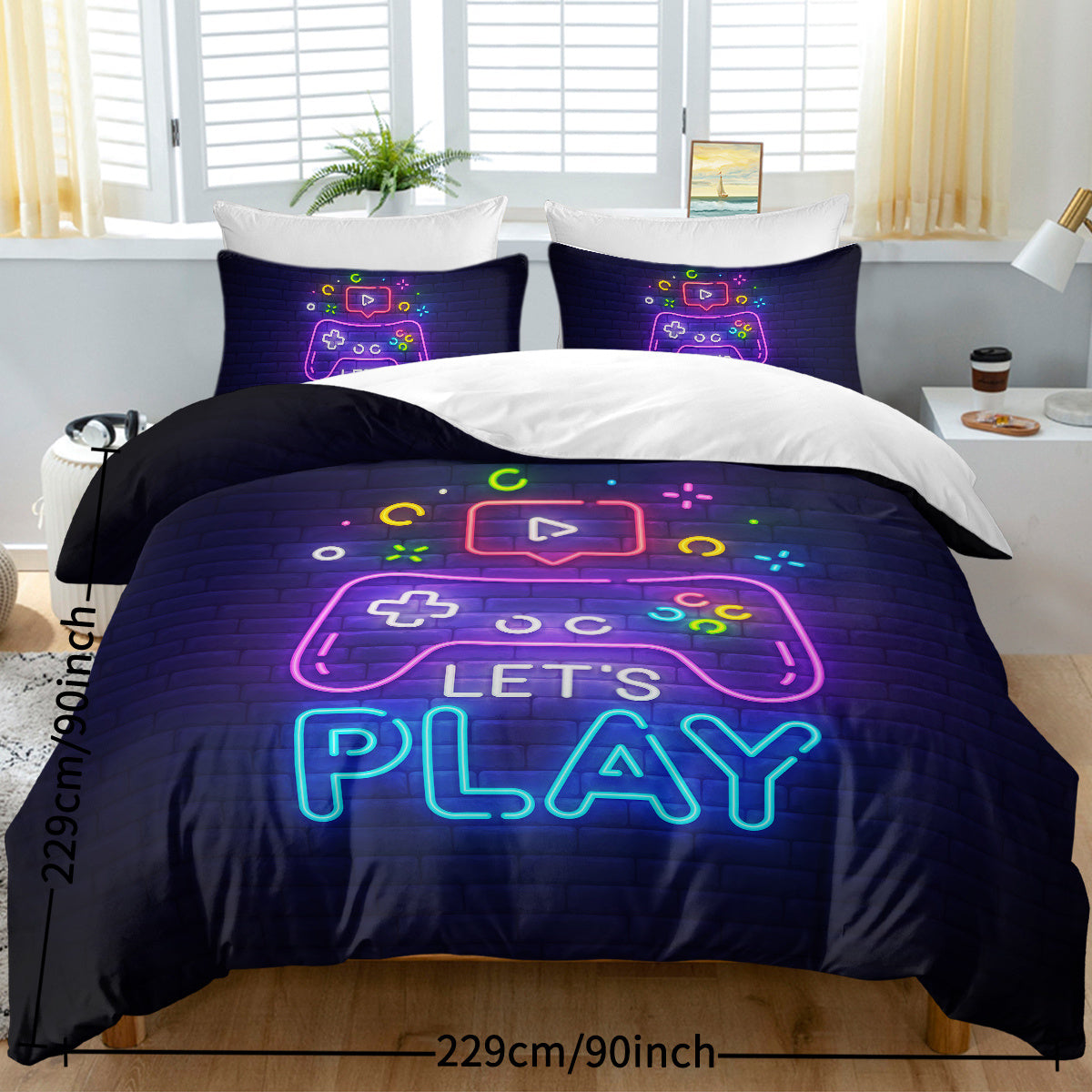 HKM-299475 Gaming Duvet Cover Set with Pillow Shams - Multiple Sizes Available