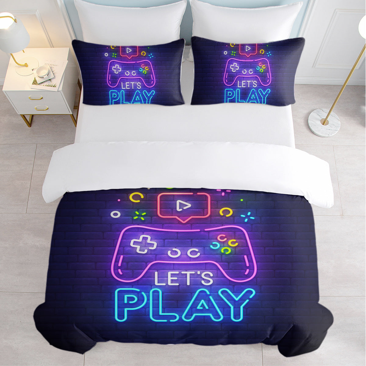 HKM-299475 Gaming Duvet Cover Set with Pillow Shams - Multiple Sizes Available