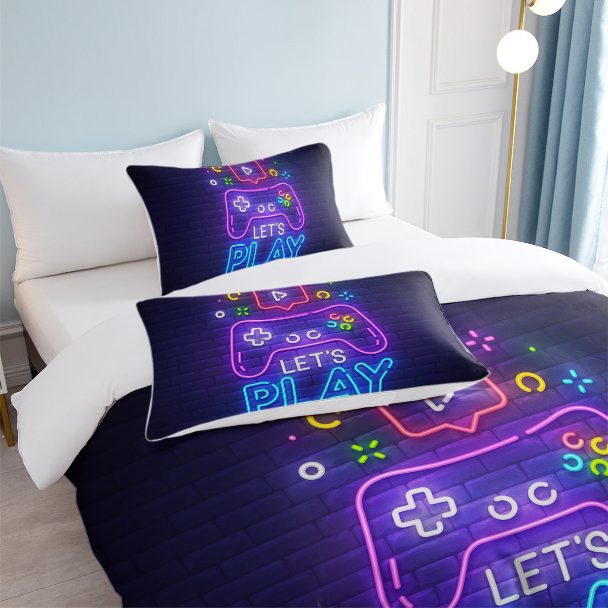 HKM-299475 Gaming Duvet Cover Set with Pillow Shams - Multiple Sizes Available