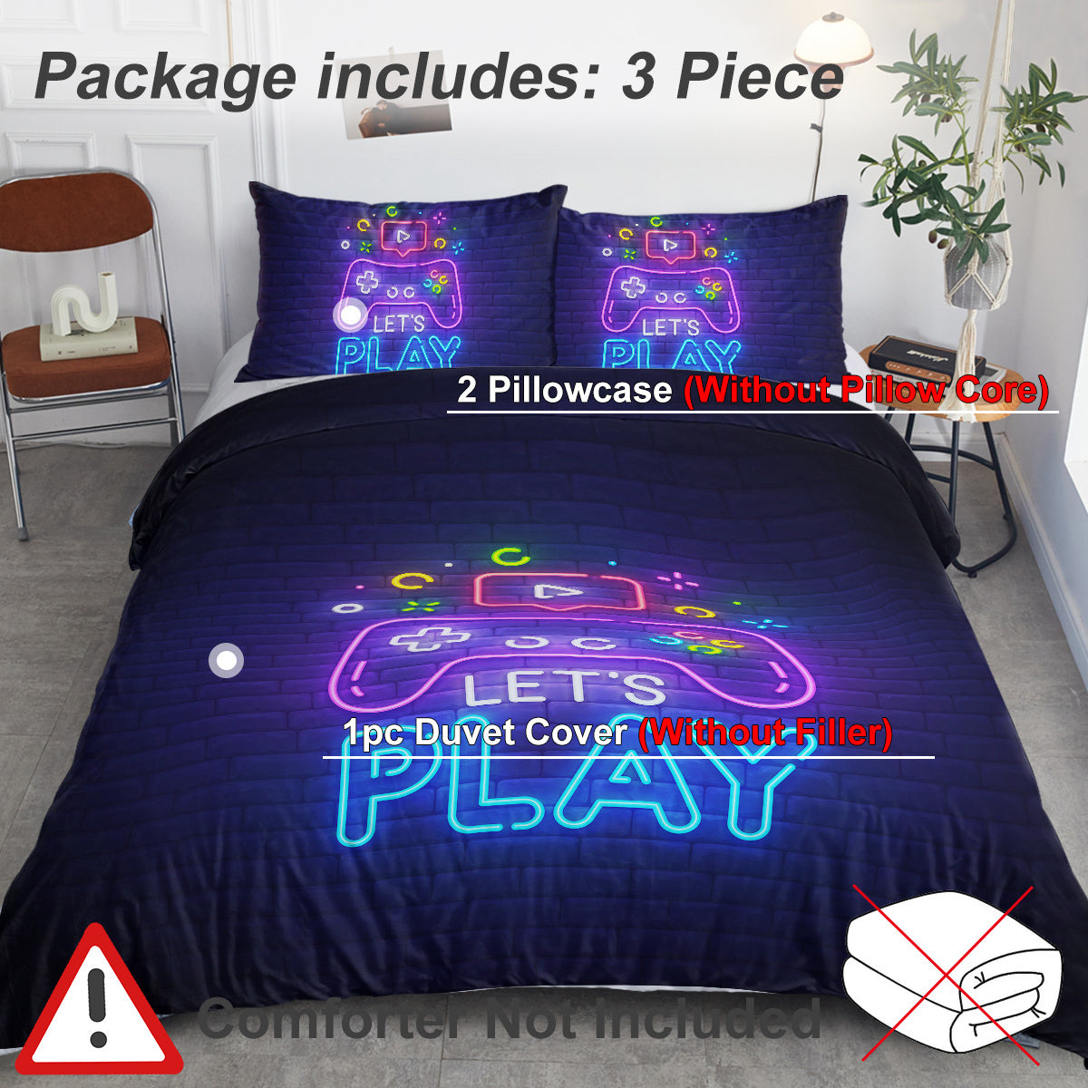 HKM-299475 Gaming Duvet Cover Set with Pillow Shams - Multiple Sizes Available
