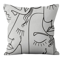 HKM-299539 Abstract Geometric Nordic Minimalist Plush Pillowcase 45x45cm