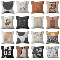 HKM-299539 Abstract Geometric Nordic Minimalist Plush Pillowcase 45x45cm
