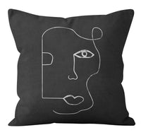 HKM-299539 Abstract Geometric Nordic Minimalist Plush Pillowcase 45x45cm