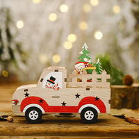 HKM-299603 Creative Wooden Christmas Car Decorations - Snowman, Bear, and Elderly Designs - 13cm x 15cm