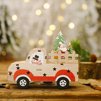 HKM-299603 Creative Wooden Christmas Car Decorations - Snowman, Bear, and Elderly Designs - 13cm x 15cm