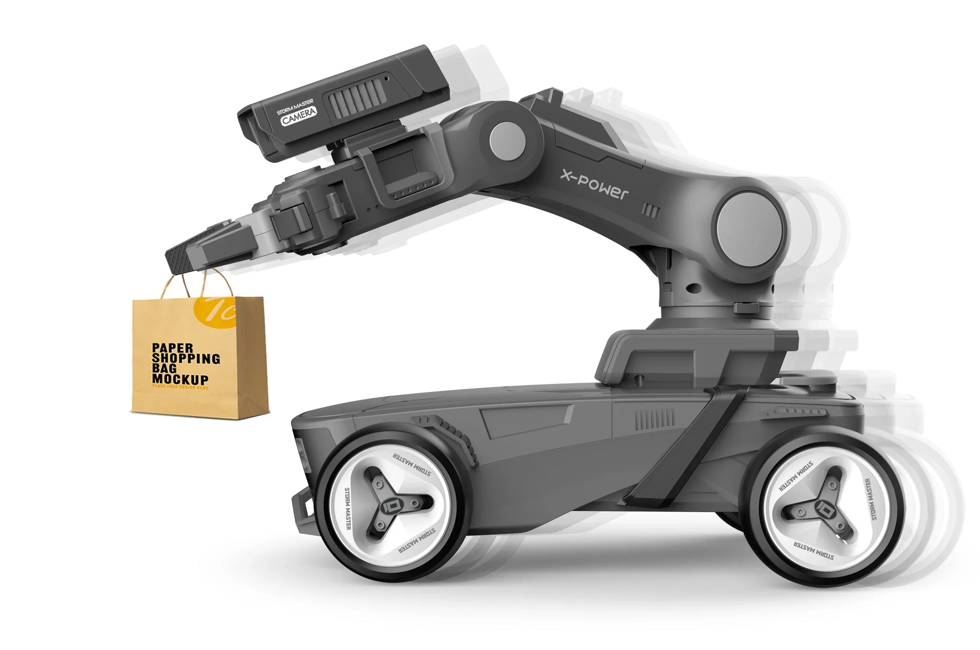 HKM-299731 2.4G RC Intelligent Robotics Arm Car with Obstacle Avoidance and Integrated Camera