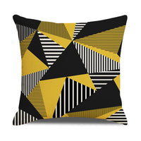 HKM-299859 Geometric Abstraction Polyester Hemp Throw Pillow Cover - 45x45cm