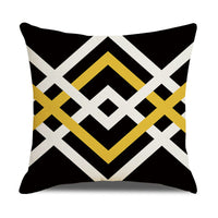 HKM-299859 Geometric Abstraction Polyester Hemp Throw Pillow Cover - 45x45cm