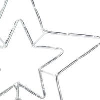 HKM-300115 Illuminated Poinsettia Star - Cool White Iron Décor for Indoor & Outdoor Christmas Decorations (51.5 x 50 cm)