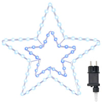 HKM-300115 Illuminated Poinsettia Star - Cool White Iron Décor for Indoor & Outdoor Christmas Decorations (51.5 x 50 cm)