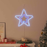 HKM-300115 Illuminated Poinsettia Star - Cool White Iron Décor for Indoor & Outdoor Christmas Decorations (51.5 x 50 cm)