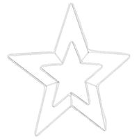 HKM-300115 Illuminated Poinsettia Star - Cool White Iron Décor for Indoor & Outdoor Christmas Decorations (51.5 x 50 cm)
