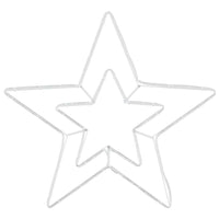HKM-300115 Illuminated Poinsettia Star - Cool White Iron Décor for Indoor & Outdoor Christmas Decorations (51.5 x 50 cm)