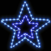 HKM-300115 Illuminated Poinsettia Star - Cool White Iron Décor for Indoor & Outdoor Christmas Decorations (51.5 x 50 cm)