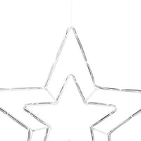 HKM-300115 Illuminated Poinsettia Star - Cool White Iron Décor for Indoor & Outdoor Christmas Decorations (51.5 x 50 cm)