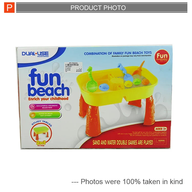 HKM-300115 Large Summer Sand and Water Beach Table Set for Kids with Mold - Age 2-7