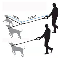 HKM-300115 Reflective Polyester One Drag Two Traction Rope for Pets - 150CM Length, 2.5CM Width