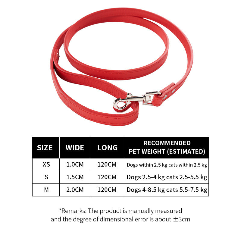 HKM-300179 Durable PU Leather Pet Leash for Dogs and Cats - Multiple Colors Available