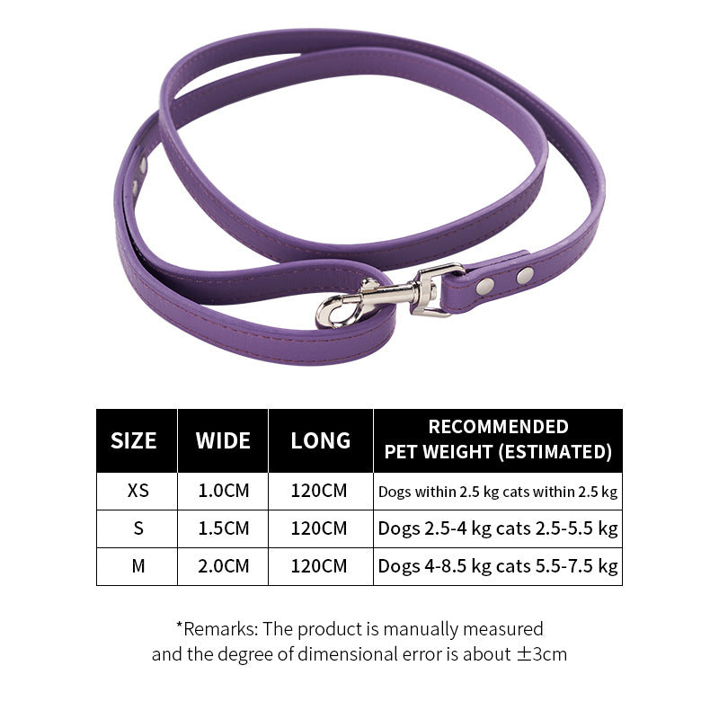 HKM-300179 Durable PU Leather Pet Leash for Dogs and Cats - Multiple Colors Available