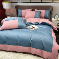 HKM-300307 Embroidered Cotton Satin Four-Piece Bedding Set in Various Sizes