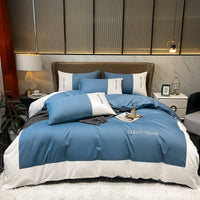 HKM-300307 Embroidered Cotton Satin Four-Piece Bedding Set in Various Sizes