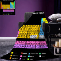 HKM-300371 Periodic Table 3D Flannel Sofa Blanket - Square Scarf Style, Warm and Stylish, Available in Multiple Sizes