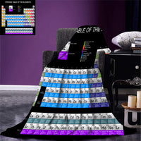 HKM-300371 Periodic Table 3D Flannel Sofa Blanket - Square Scarf Style, Warm and Stylish, Available in Multiple Sizes