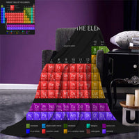 HKM-300371 Periodic Table 3D Flannel Sofa Blanket - Square Scarf Style, Warm and Stylish, Available in Multiple Sizes