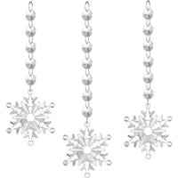 HKM-300435 Light Blue Acrylic Snowflake Christmas Tree Ornaments - Set of 18 Decorative Pendants
