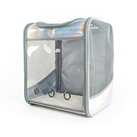 HKM-300499 Transparent Laser Dog Backpack with Lamb Wool and Mesh, Medium Capacity up to 15 kg - 35x27x40 cm