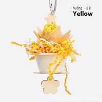 HKM-300563 Vibrant Wooden Flower Clumps Toy for Birds in Multiple Colors