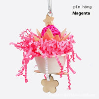 HKM-300563 Vibrant Wooden Flower Clumps Toy for Birds in Multiple Colors