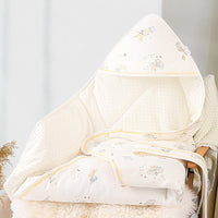 HKM-300627 Cozy Cotton Animal Print Quilt - Secret Garden Bunny Design, 90x90cm