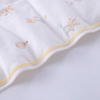 HKM-300627 Cozy Cotton Animal Print Quilt - Secret Garden Bunny Design, 90x90cm
